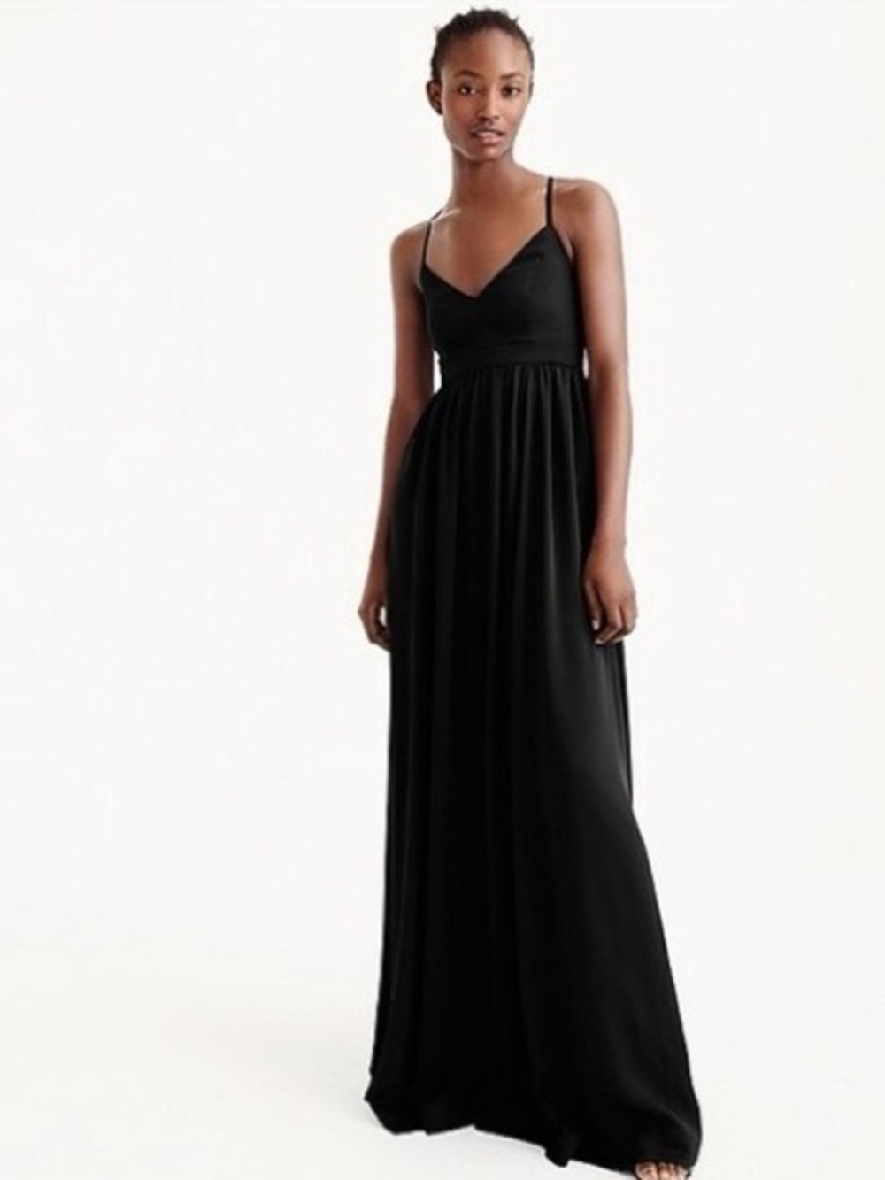 J. Crew Black Spaghetti-Strap Maxi Dress 4